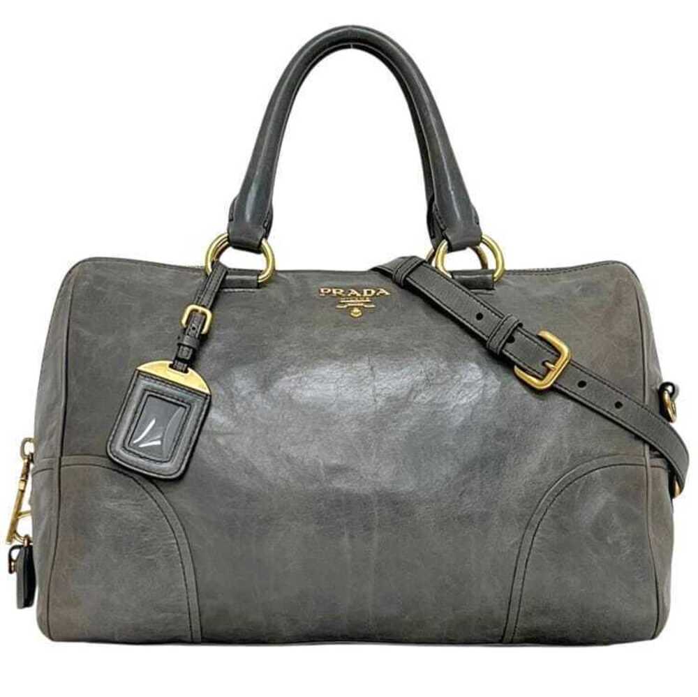 Prada bag gray AVIO Vitello Handbag leather